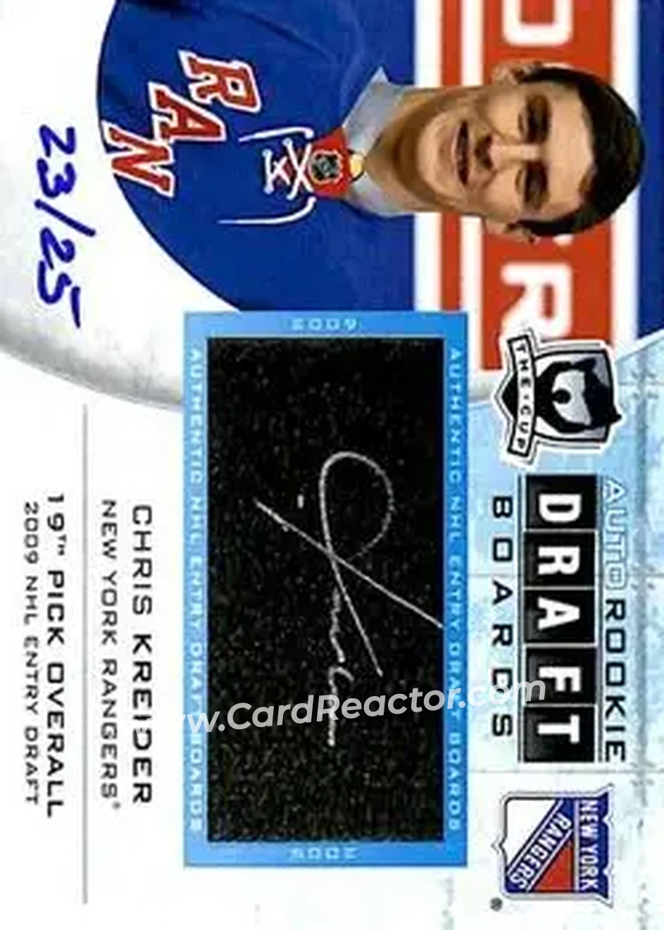 2012-13 Upper Deck The Cup - Auto Draft Boards #DB-CK - Chris Kreider - New York Rangers - Front