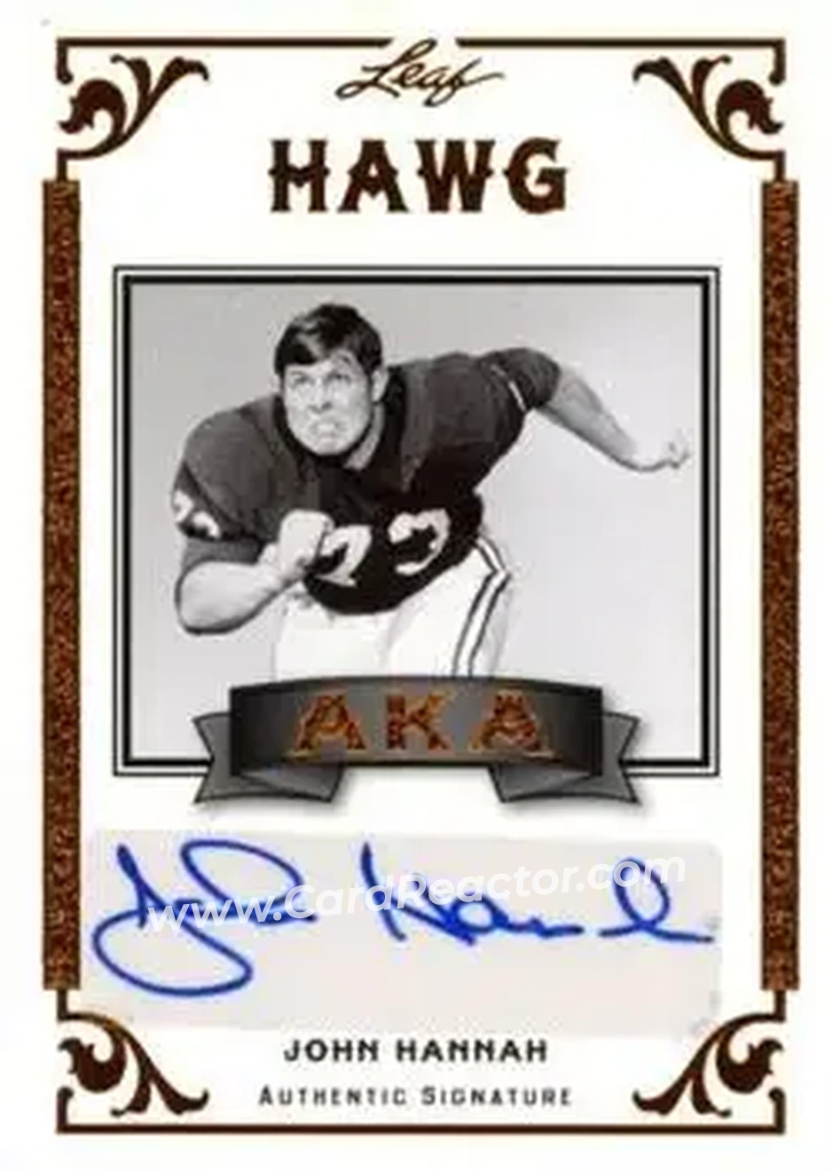 2012 Leaf Legends of Sport - AKA Autographs #AKA-JH1 - John Hannah - Alabama Crimson Tide - Front