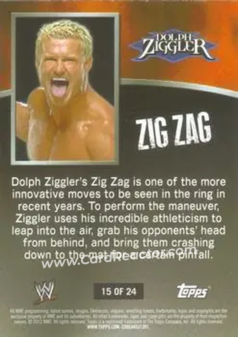 2012 Topps WWE Ringside Relic Dog Tags Inserts #15 - Dolph Ziggler - Back 2012 Topps WWE Ringside Relic Dog Tags Inserts #15 - Dolph Ziggler - Back