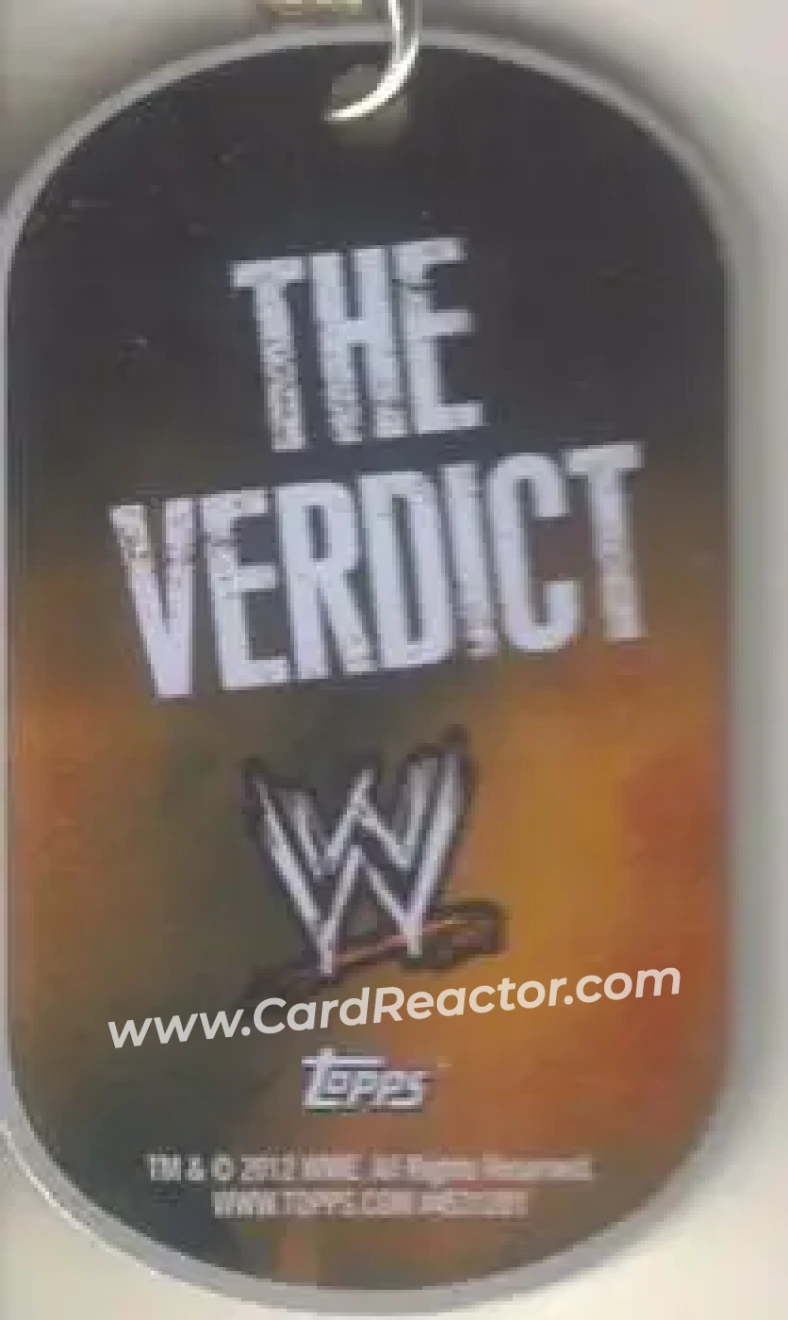 2012 Topps WWE Ringside Relic Dog Tags Inserts - Dog Tags #4 - David Otunga - Back