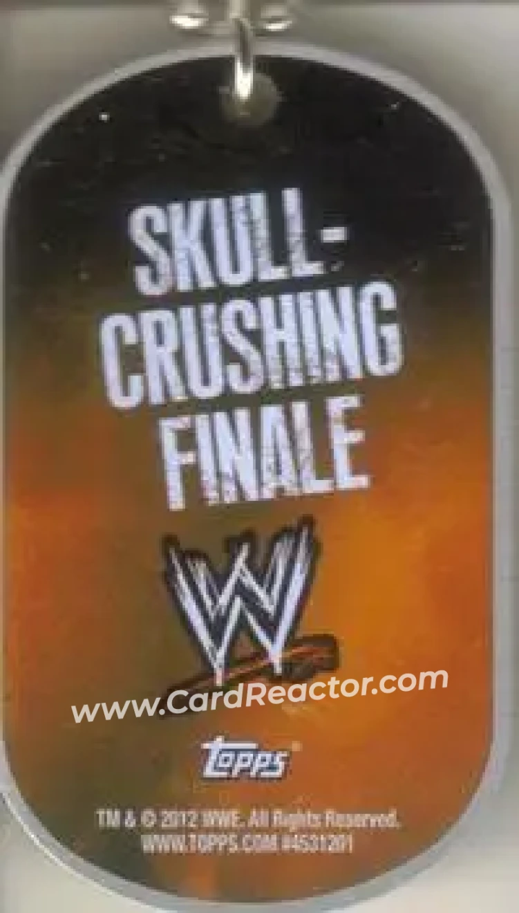 2012 Topps WWE Ringside Relic Dog Tags Inserts - Dog Tags #5 - The Miz - Back