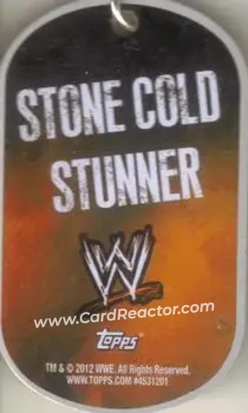 2012 Topps WWE Ringside Relic Dog Tags Inserts - Dog Tags #22 - "Stone Cold" Steve Austin - Back