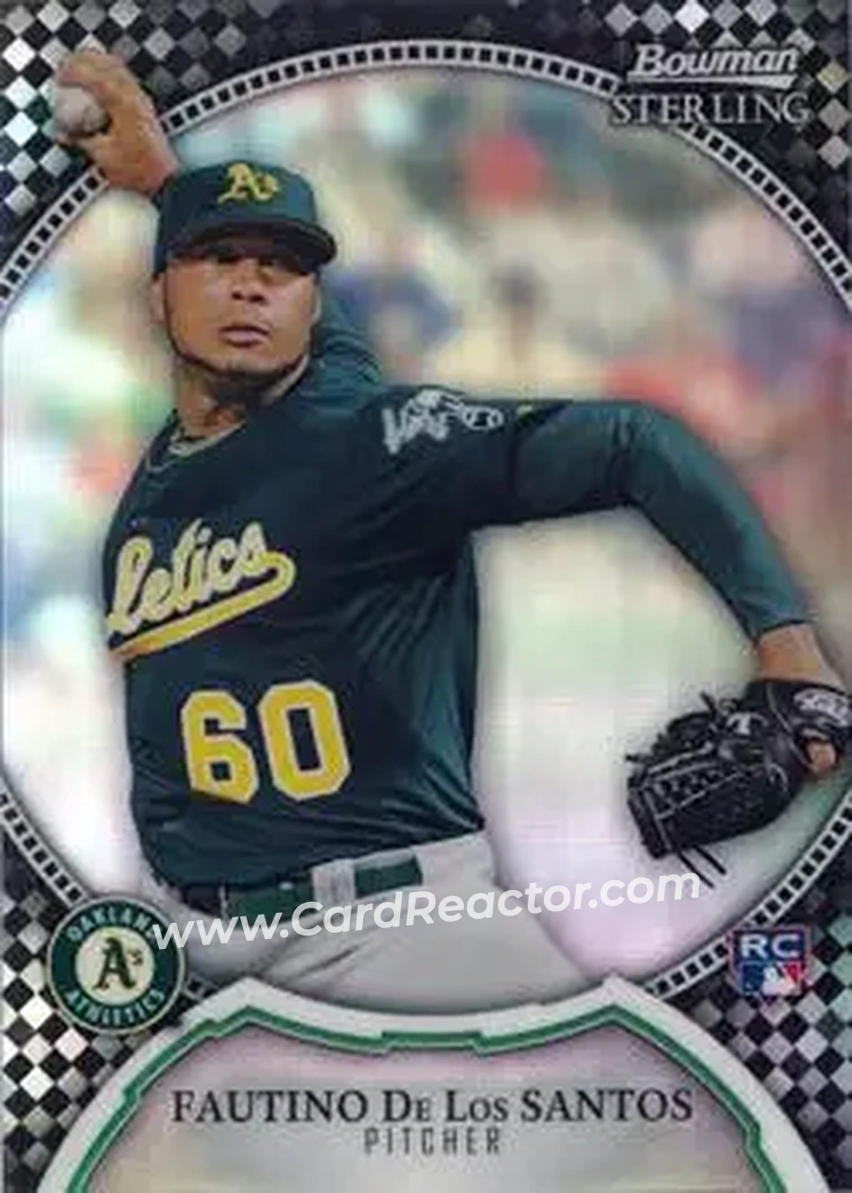 2011 Bowman Sterling - Black Refractors #14 - Fautino De Los Santos - Oakland Athletics - Front