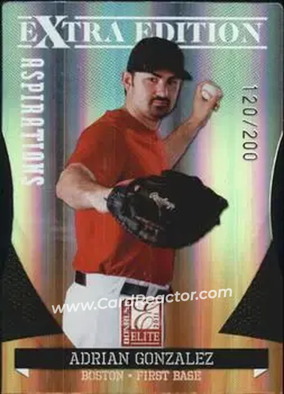 2011 Donruss Elite Extra Edition - Aspirations Die Cut #2 - Adrian Gonzalez - Boston Red Sox - Front