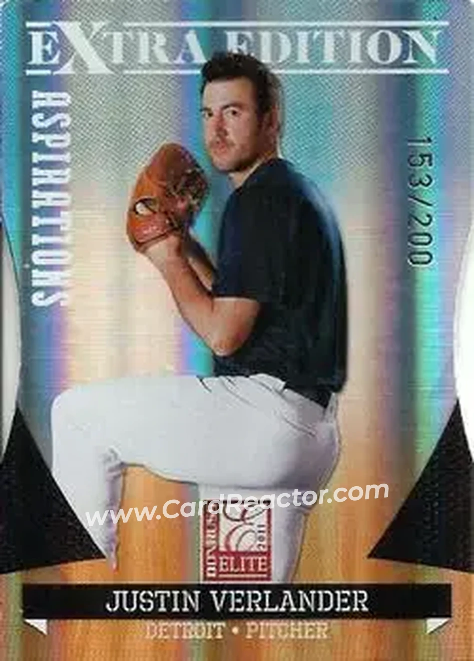 2011 Donruss Elite Extra Edition - Aspirations Die Cut #14 - Justin Verlander - Detroit Tigers - Front