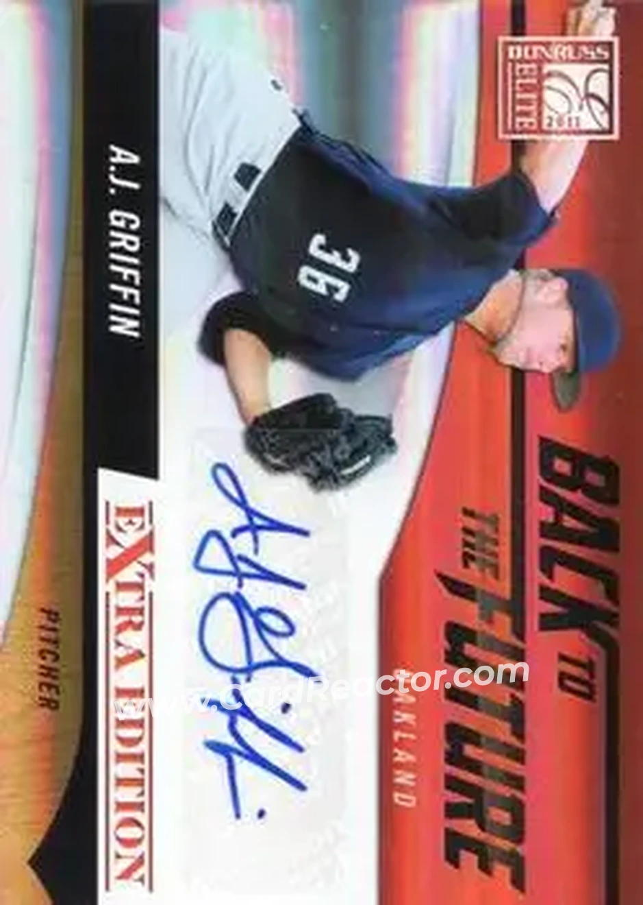 2011 Donruss Elite Extra Edition - Back to the Future Signatures #7 - A.J. Griffin - Oakland Athletics - Back