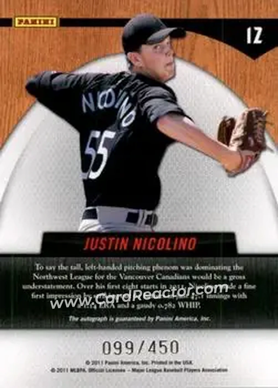 2011 Donruss Elite Extra Edition - Back to the Future Signatures #12 - Justin Nicolino - Toronto Blue Jays - Back