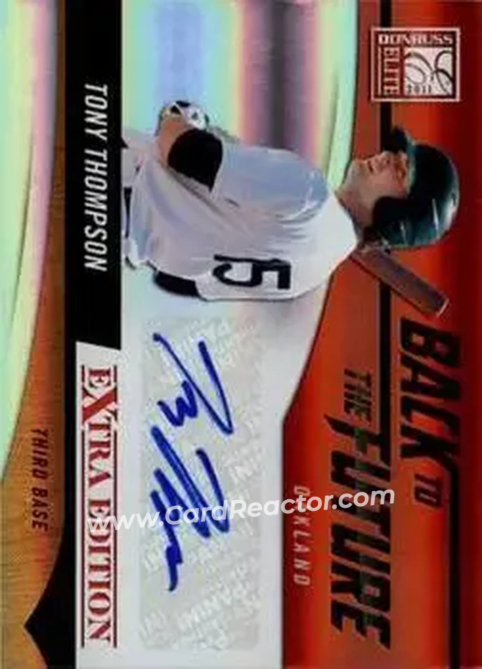 2011 Donruss Elite Extra Edition - Back to the Future Signatures #18 - Tony Thompson - Oakland Athletics - Back