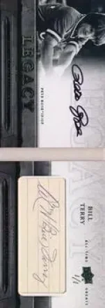 2012 Upper Deck All-Time Greats - Legacy Cuts Autographs #L-RT - Bill Terry - Pete Rose AU, SN1