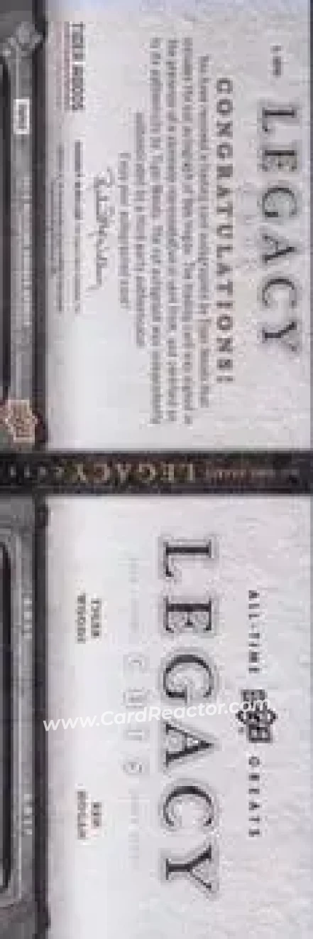 2012 Upper Deck All-Time Greats - Legacy Cuts Autographs #L-WH - Ben Hogan - Tiger Woods AU, SN1 - Back