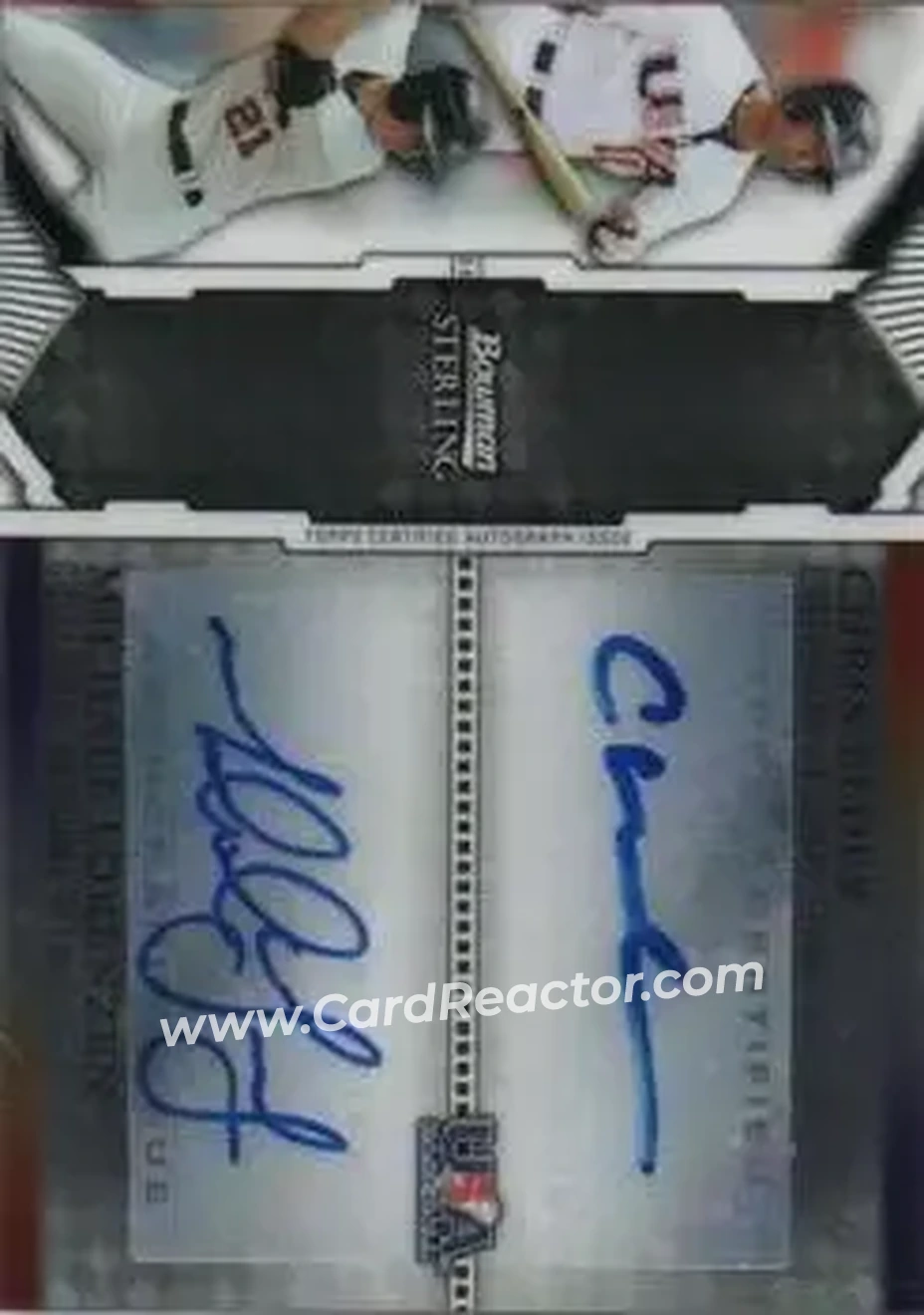 2011 Bowman Sterling - Dual Autographs #BSDA-EL - Chris Elder - Michael Lorenzen AU, SN299 - USA - USA - Front 2011 Bowman Sterling - Dual Autographs #BSDA-EL - Chris Elder - Michael Lorenzen AU, SN299 - USA - USA - Front