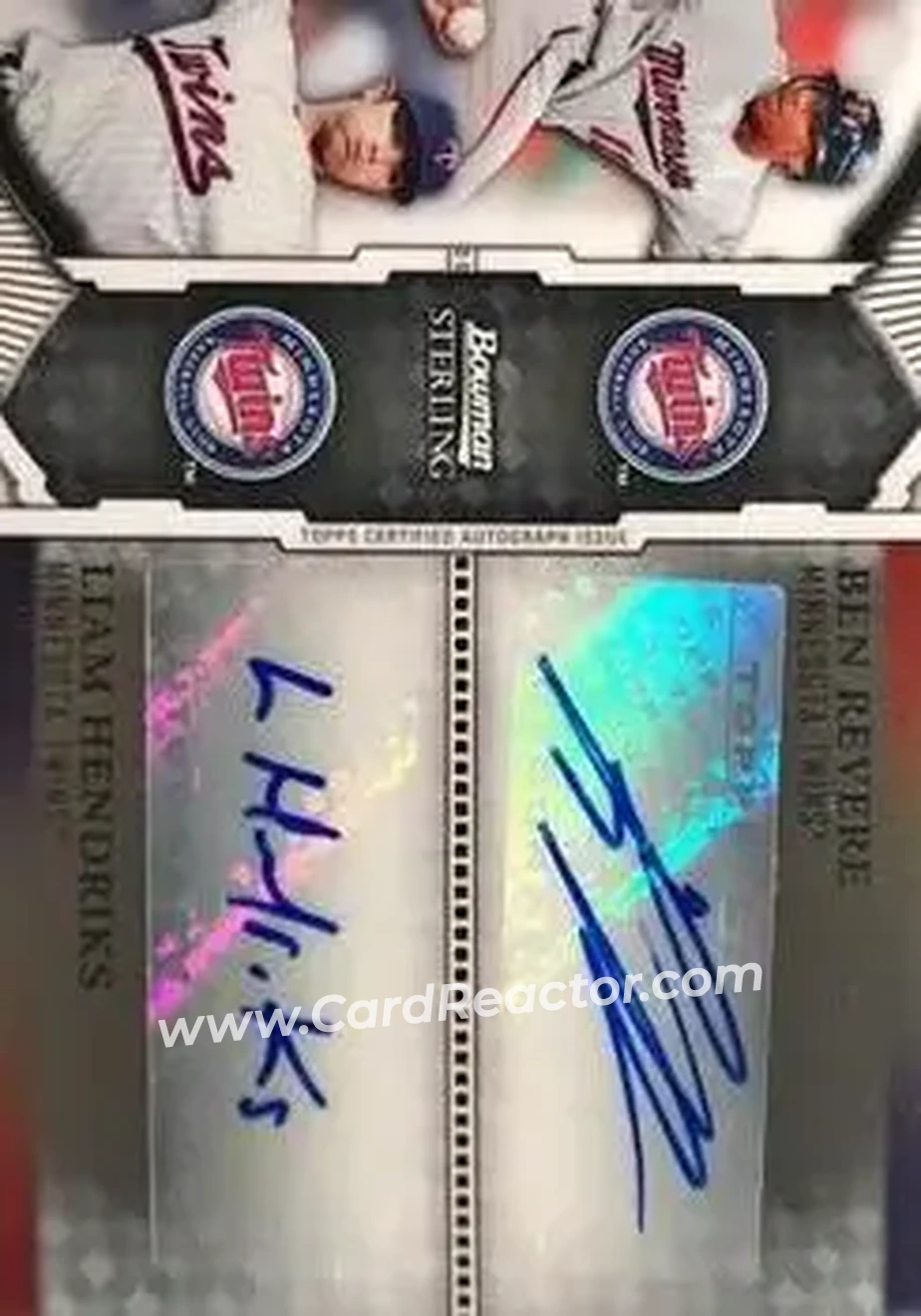 2011 Bowman Sterling - Dual Autographs #BSDA-RH - Ben Revere - Liam Hendriks AU, SN225 - Minnesota Twins - Minnesota Twins - Front