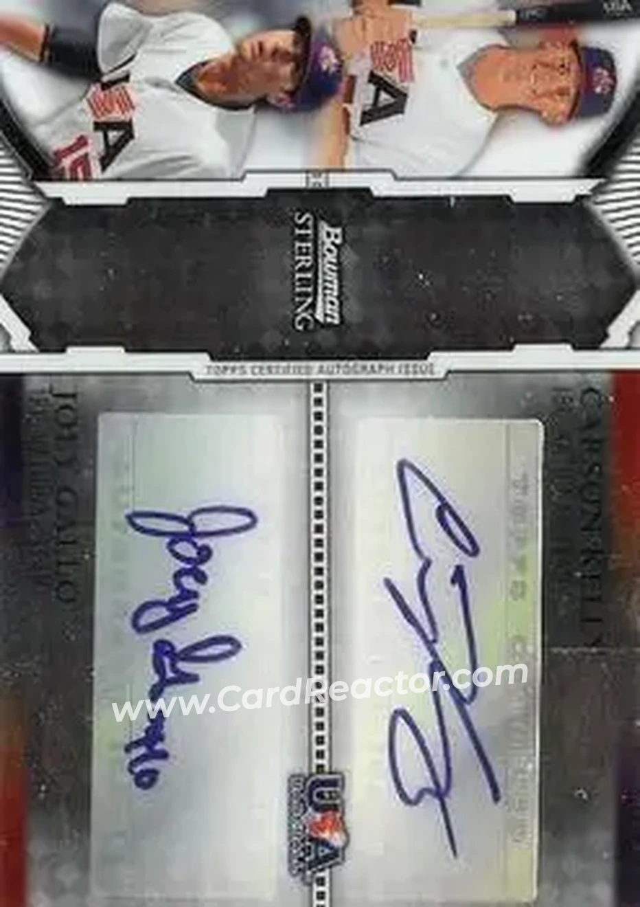 2011 Bowman Sterling - Dual Autographs #USDA-KG - Carson Kelly - Joey Gallo AU, SN299 - USA - USA - Front
