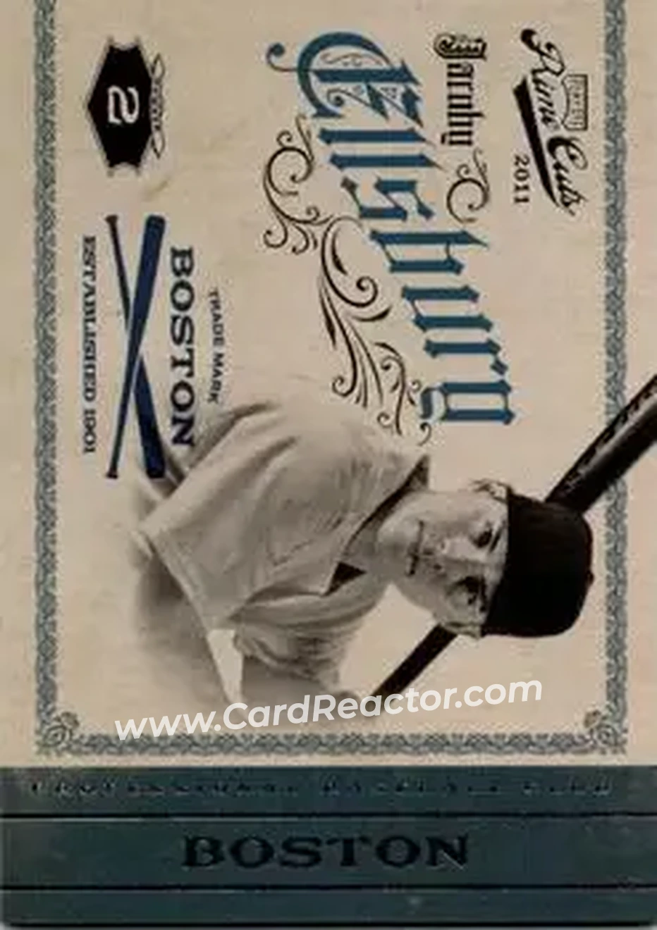 2011 Panini Prime Cuts #20 - Jacoby Ellsbury - Boston Red Sox - Front 2011 Panini Prime Cuts #20 - Jacoby Ellsbury - Boston Red Sox - Front