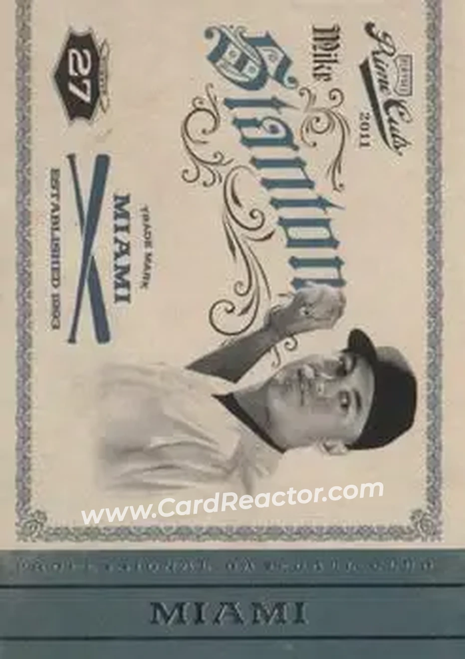 2011 Panini Prime Cuts #36 - Giancarlo Stanton - Miami Marlins - Front