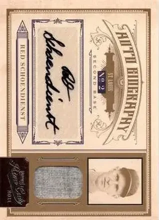 2011 Panini Prime Cuts - Auto Biography Materials #6 - Al Schoendienst - St. Louis Cardinals