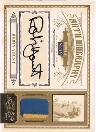 2011 Panini Prime Cuts - Auto Biography Materials #8 - Robin Yount - Milwaukee Brewers