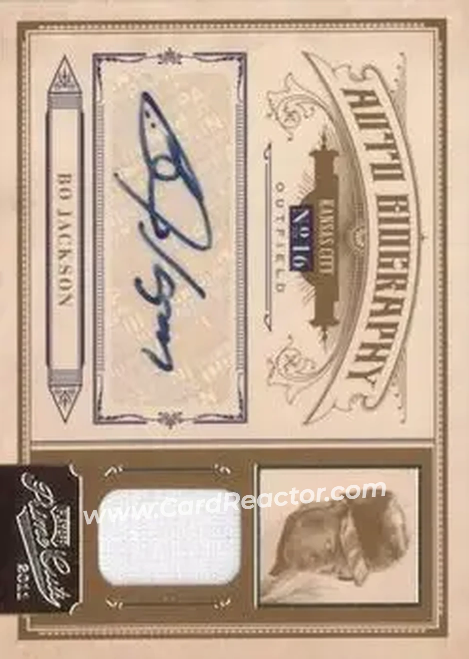 2011 Panini Prime Cuts - Auto Biography Materials #17 - Bo Jackson - Kansas City Royals - Front