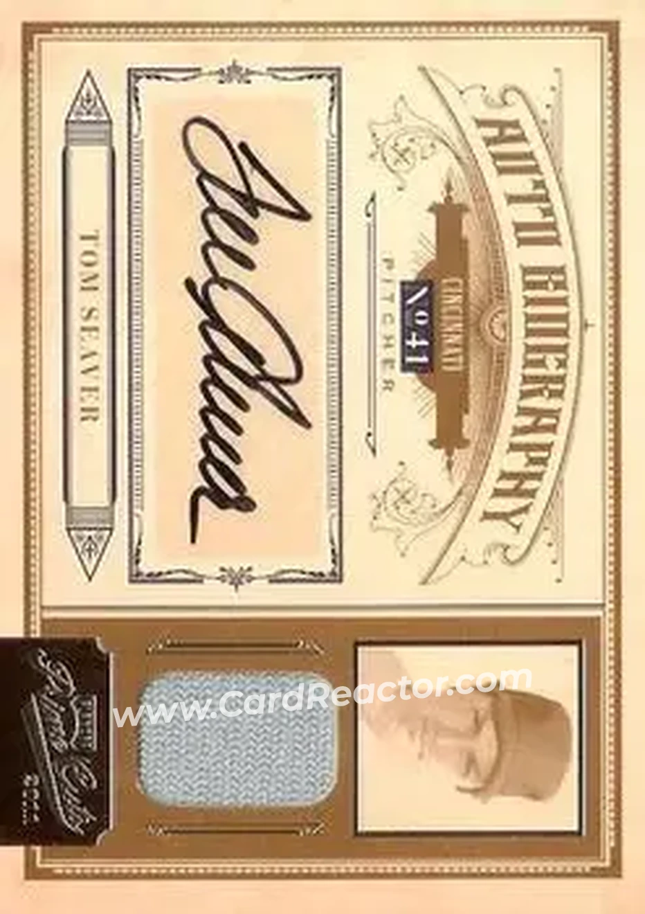 2011 Panini Prime Cuts - Auto Biography Materials #21 - Tom Seaver - Cincinnati Reds - Front