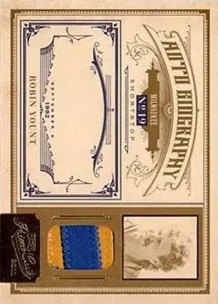 2011 Panini Prime Cuts - Auto Biography Materials Prime #8 - Robin Yount - Milwaukee Brewers