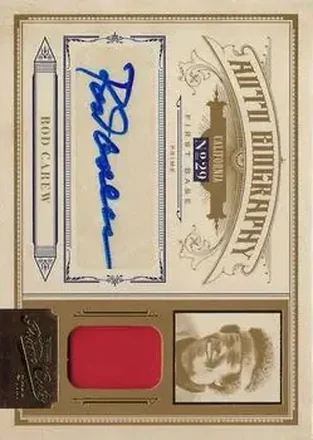 2011 Panini Prime Cuts - Auto Biography Materials Prime #9 - Rod Carew - California Angels