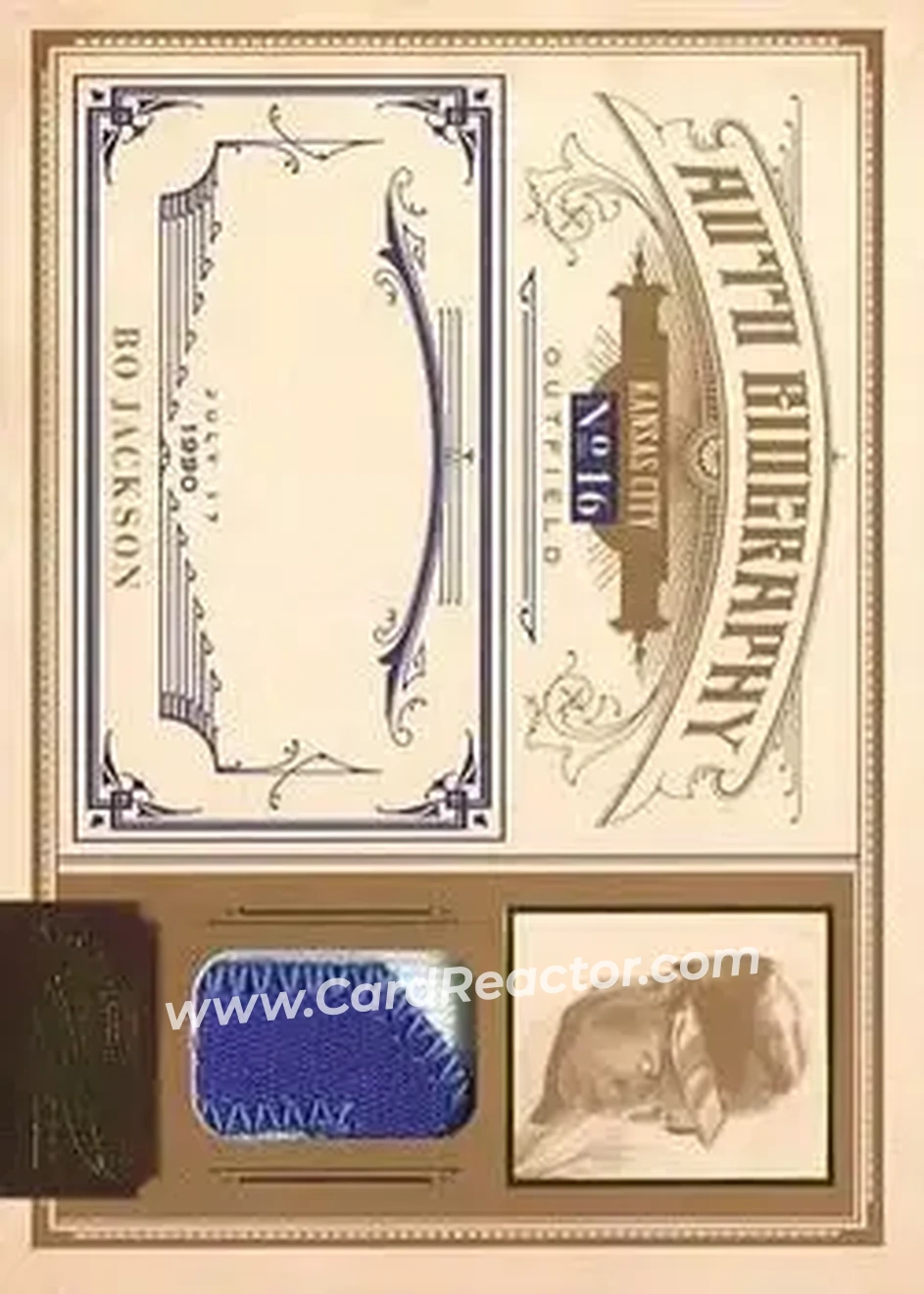 2011 Panini Prime Cuts - Auto Biography Materials Prime #17 - Bo Jackson - Kansas City Royals - Front