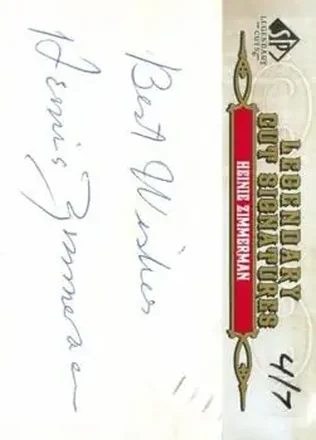 2011 SP Legendary Cuts #91 - Heinie Zimmerman