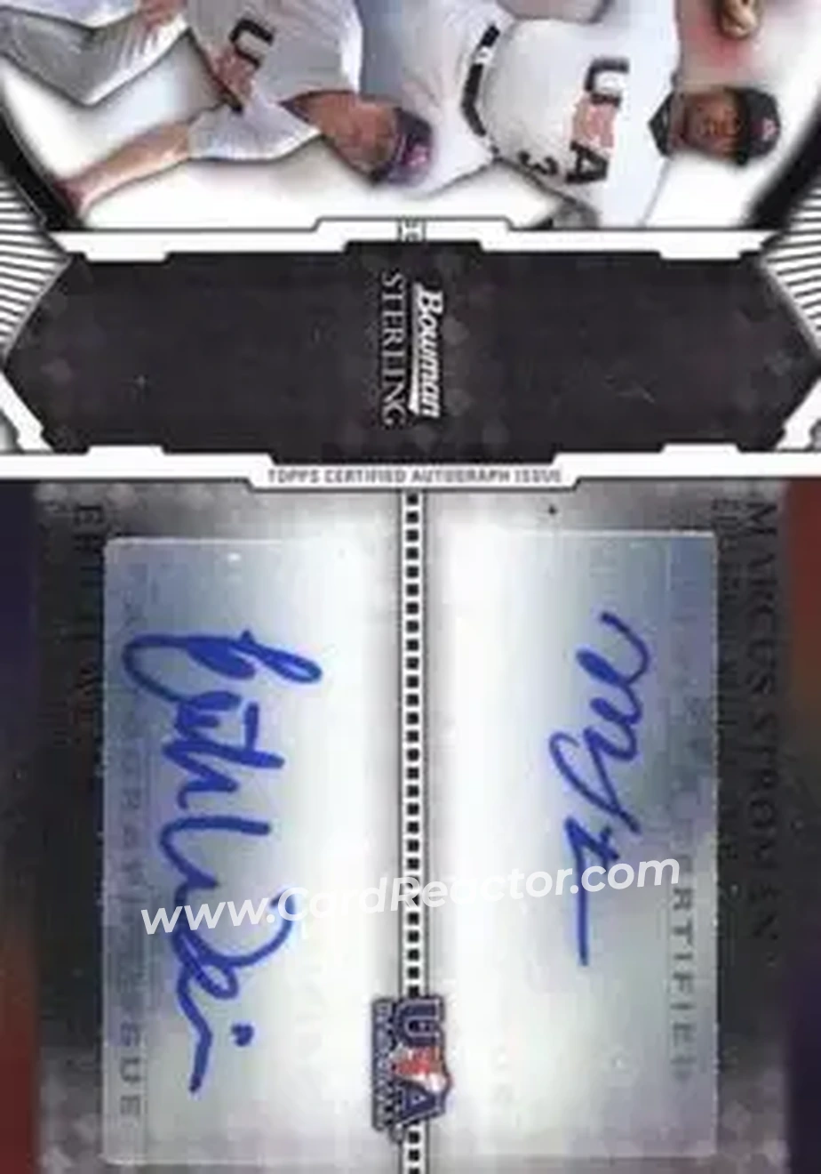 2011 Bowman Sterling - Dual Autographs #USDA-SW - Marcus Stroman - Erich Weiss AU, SN299 - USA - USA - Front