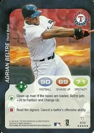 2011 Topps Attax #6 - Adrian Beltré - Texas Rangers
