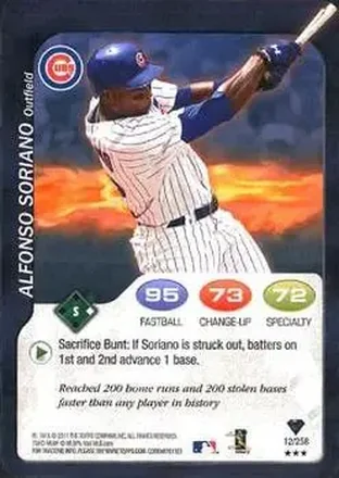 2011 Topps Attax #12 - Alfonso Soriano - Chicago Cubs