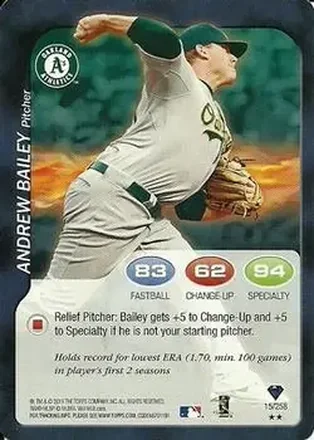 2011 Topps Attax #15 - Andrew Bailey - Oakland Athletics