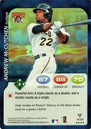 2011 Topps Attax #16 - Andrew McCutchen - Pittsburgh Pirates