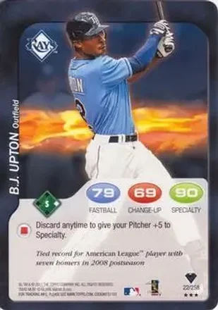 2011 Topps Attax #22 - B.J. Upton - Tampa Bay Rays