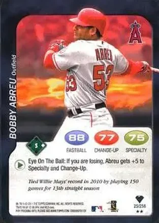 2011 Topps Attax #25 - Bob Abreu - Los Angeles Angels