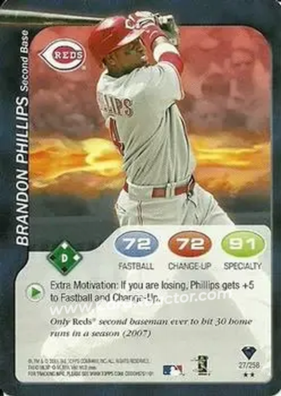 2011 Topps Attax #27 - Brandon Phillips - Cincinnati Reds - Front