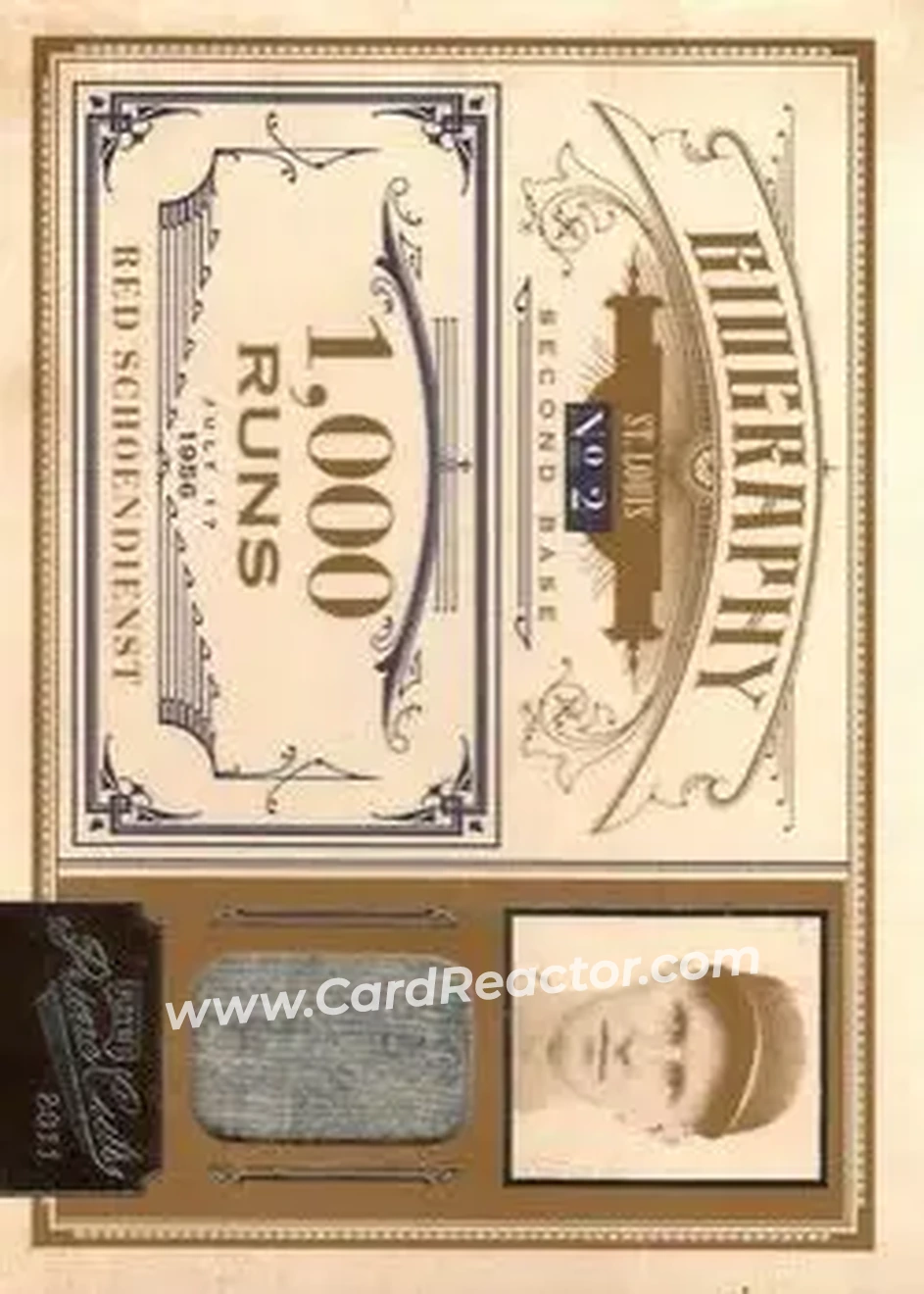 2011 Panini Prime Cuts - Biography Materials #6 - Al Schoendienst - St. Louis Cardinals - Front