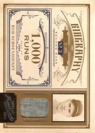 2011 Panini Prime Cuts - Biography Materials #6 - Al Schoendienst - St. Louis Cardinals