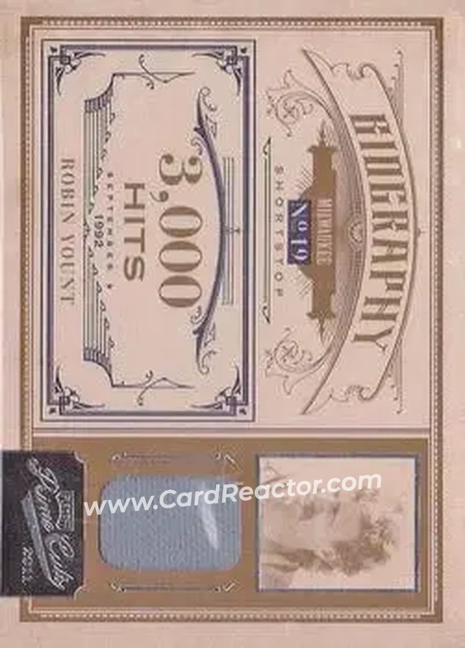 2011 Panini Prime Cuts - Biography Materials #8 - Robin Yount - Milwaukee Brewers - Front