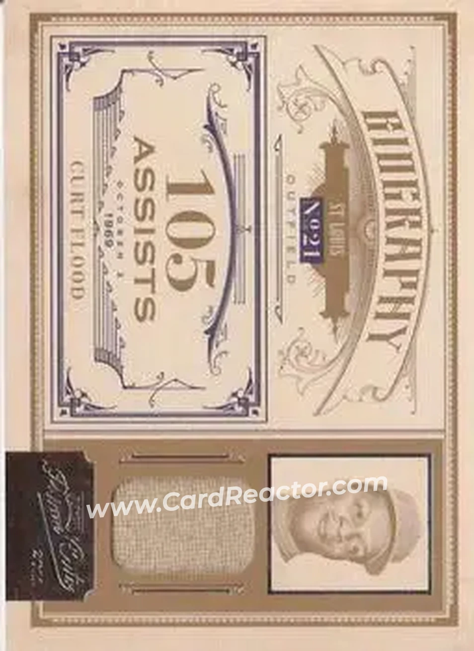 2011 Panini Prime Cuts - Biography Materials #12 - Curt Flood - St. Louis Cardinals - Front
