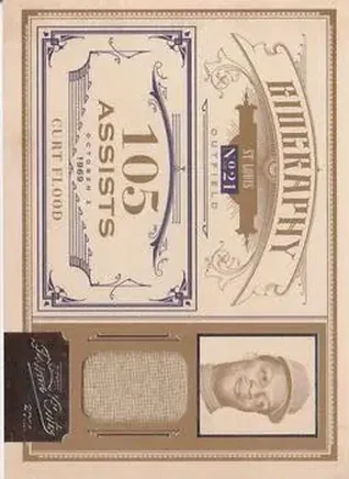 2011 Panini Prime Cuts - Biography Materials #12 - Curt Flood - St. Louis Cardinals
