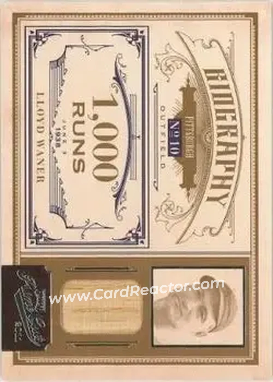 2011 Panini Prime Cuts - Biography Materials #18 - Lloyd Waner - Pittsburgh Pirates - Front