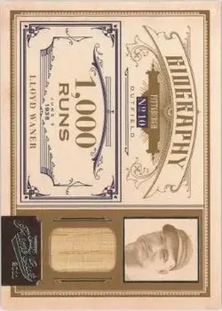 2011 Panini Prime Cuts - Biography Materials #18 - Lloyd Waner - Pittsburgh Pirates