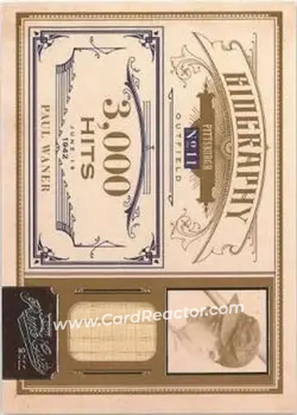 2011 Panini Prime Cuts - Biography Materials #19 - Paul Waner - Pittsburgh Pirates - Front