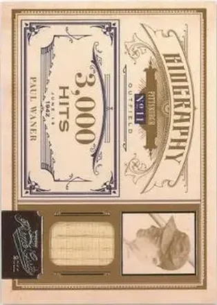 2011 Panini Prime Cuts - Biography Materials #19 - Paul Waner - Pittsburgh Pirates