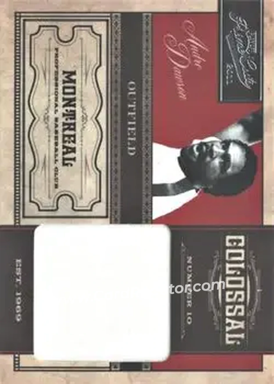 2011 Panini Prime Cuts - Colossal Materials #10 - Andre Dawson - Montreal Expos - Front 2011 Panini Prime Cuts - Colossal Materials #10 - Andre Dawson - Montreal Expos - Front
