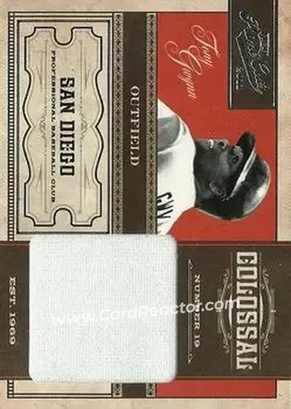 2011 Panini Prime Cuts - Colossal Materials #24 - Tony Gwynn - San Diego Padres - Front