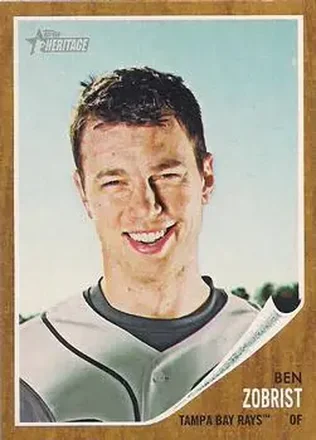 2011 Topps Heritage #4 - Ben Zobrist - Tampa Bay Rays