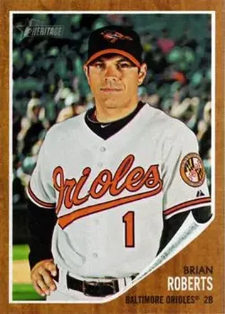 2011 Topps Heritage #6 - Brian Roberts - Baltimore Orioles