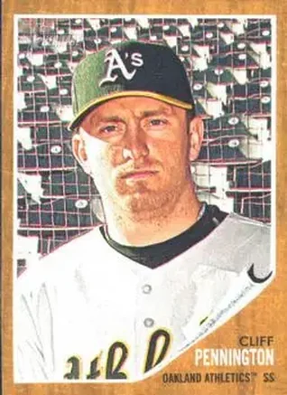 2011 Topps Heritage #13 - Cliff Pennington - Oakland Athletics