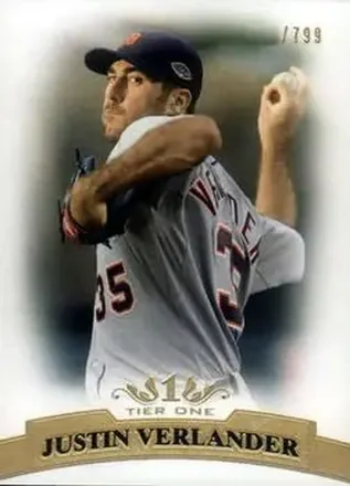 2011 Topps Tier One #14 - Justin Verlander - Detroit Tigers